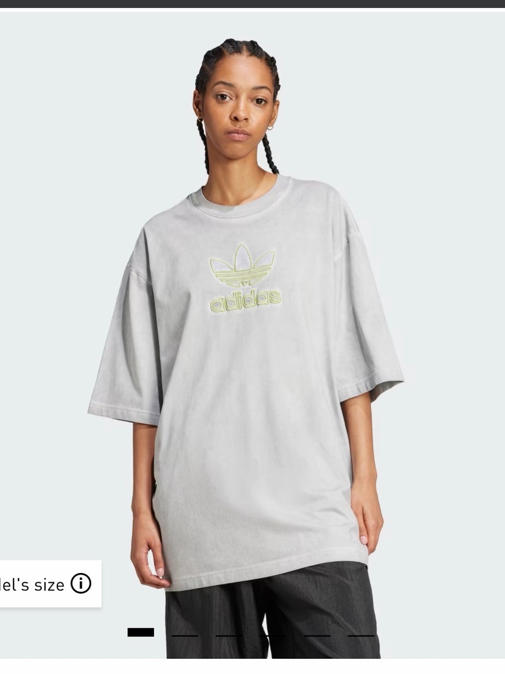 adidas Grey Short Sleeve Tee with Neon Trefoil Stitch